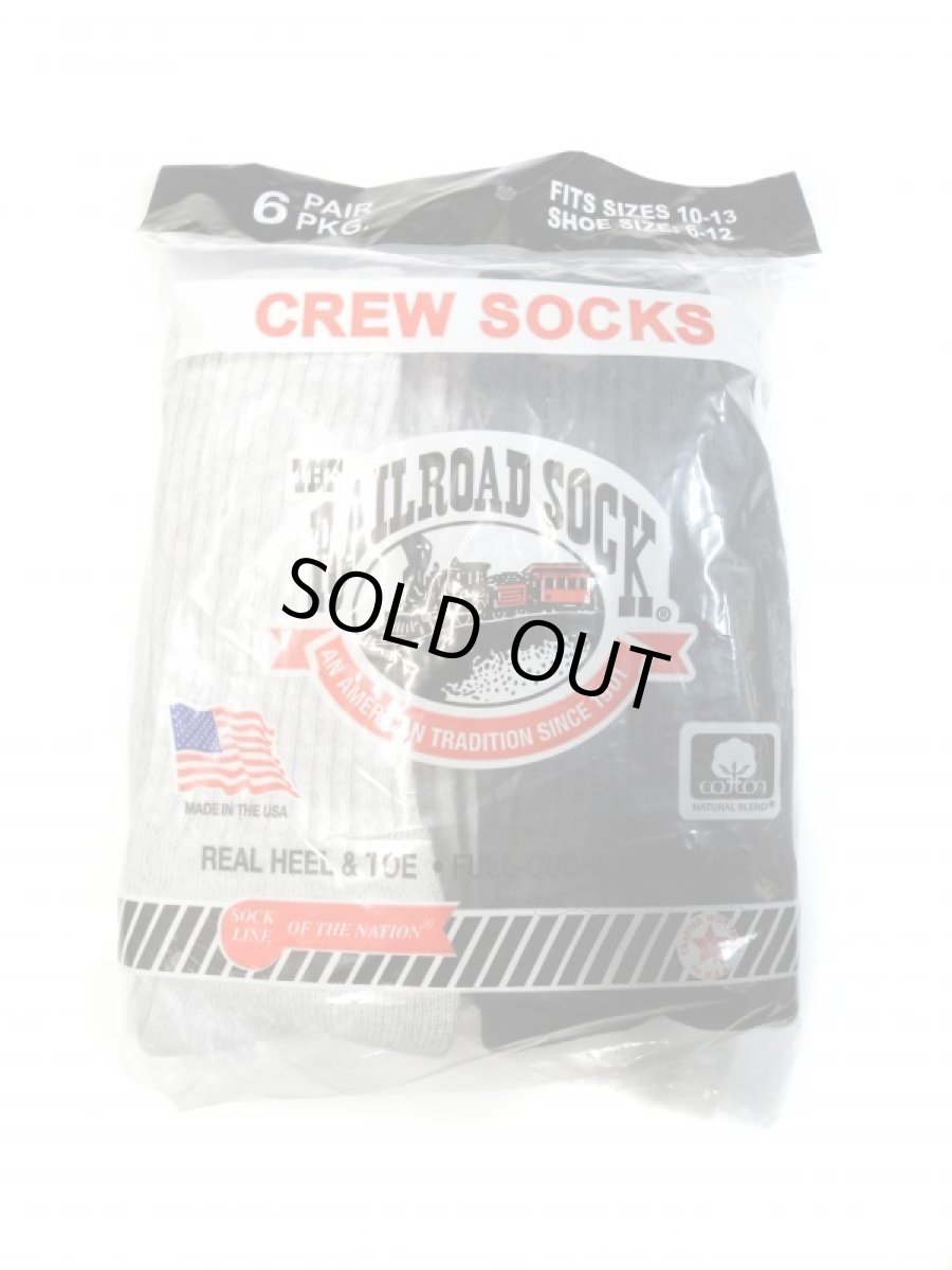 画像1: The Railroad Sock 6Pair Quarter Socks Black/Grey レイルロードソックス (1)
