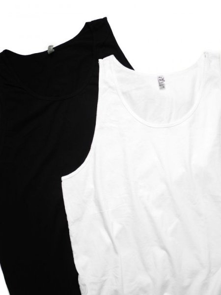 画像1: Los Angeles Apparel 6.5oz Basic Tank Top White/Black ロサンゼルス アパレル (1)