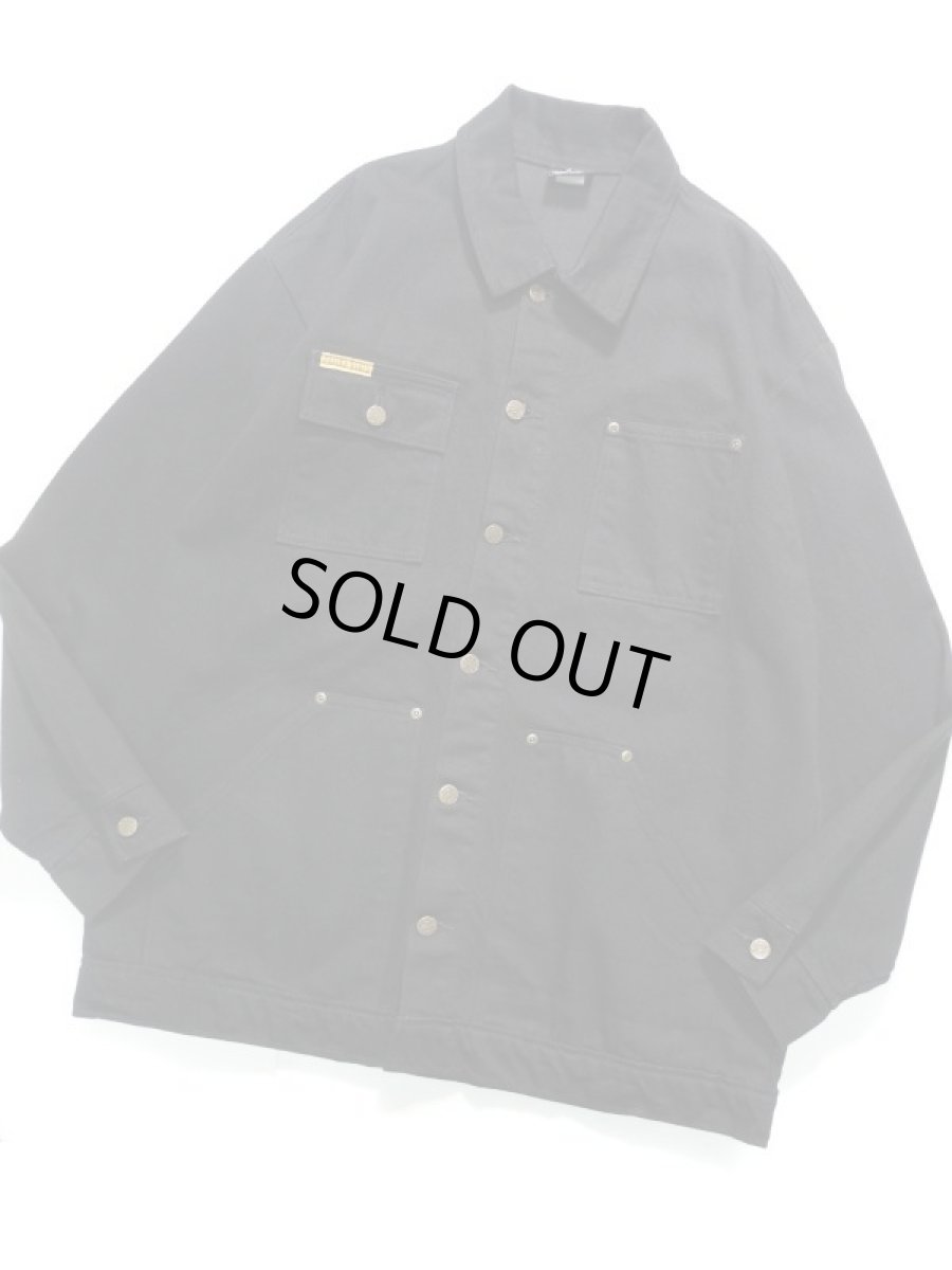 画像1: Prison Blues Denim Yard Coat Black プリズンブルース (1)