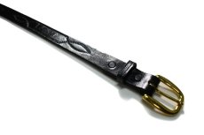 画像2: Tory Leather Bridle Leather Belt Black 2333 トリーレザー (2)