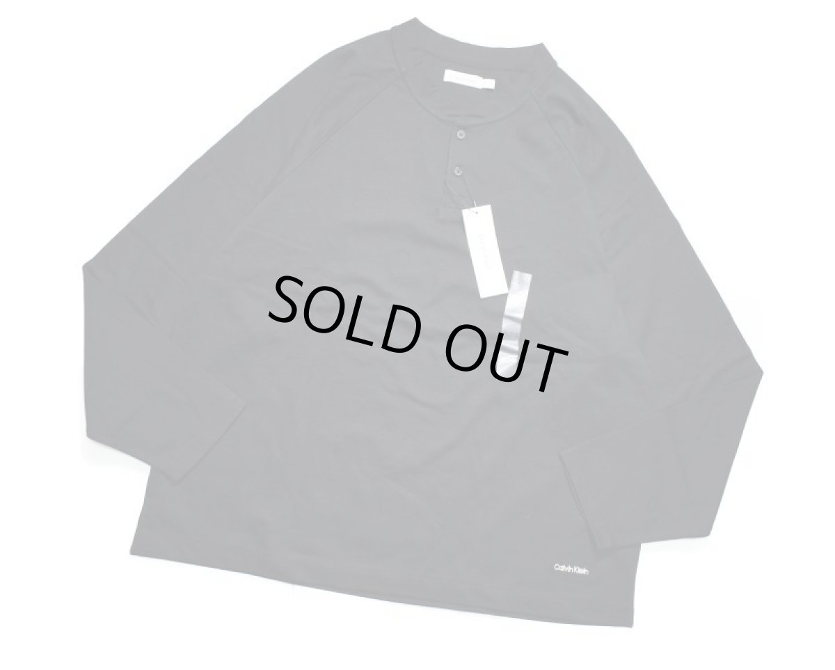 画像1: Calvin Klein Henley Neck L/S T-shirt Black カルバンクライン (1)