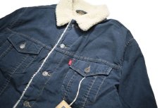 画像3: Deadstock Levi's Corduroy Sherpa Trucker Jacket Navy リーバイス (3)