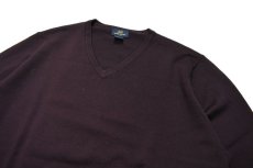 画像2: Used Brooks Brothers V-Neck Wool Knit Sweater Purple (2)