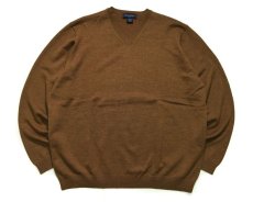 画像1: Used Brooks Brothers V-Neck Wool Knit Sweater Brown (1)