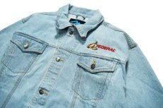 画像2: Used Tri Mountain Embroidered Denim Trucker Jacket デニムジャケット (2)