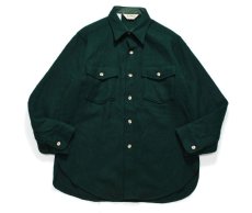 画像1: Used L.L.Bean Wool Shirt Green made in USA (1)