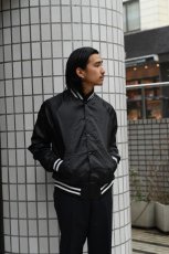 画像6: Deadstock Active Generation Satin Varsity Jacket Black (6)