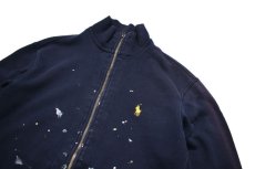 画像2: Used Ralph Lauren Painted Full Zip Sweat Shirt Navy ラルフローレン (2)