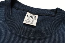 画像4: Cal Cru S/S Micro Border T-Shirt Navy カルクルー (4)