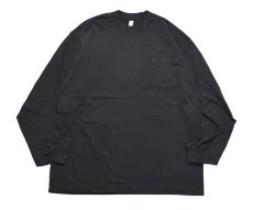 画像2: Los Angeles Apparel Garment Dye 6.5oz L/S Pocket Tee Black ロサンゼルス アパレル (2)