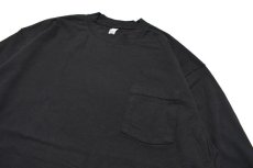 画像3: Los Angeles Apparel Garment Dye 6.5oz L/S Pocket Tee Black ロサンゼルス アパレル (3)