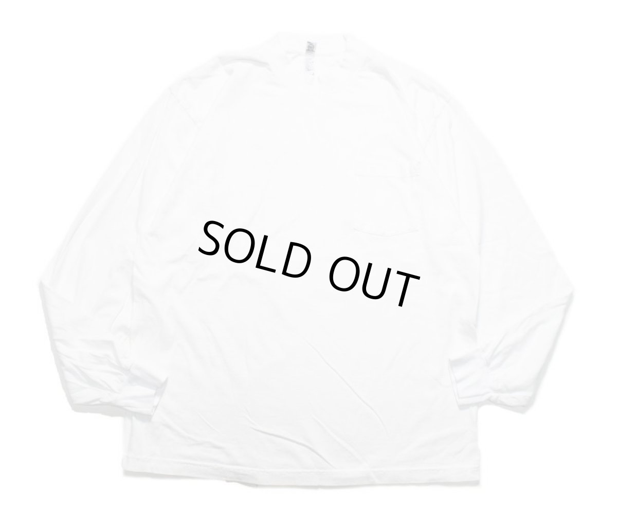 画像2: Los Angeles Apparel Garment Dye 6.5oz L/S Pocket Tee White ロサンゼルス アパレル (2)