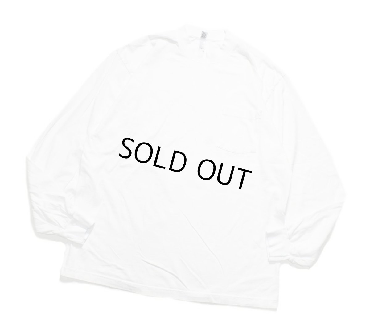 画像1: Los Angeles Apparel Garment Dye 6.5oz L/S Pocket Tee White ロサンゼルス アパレル (1)