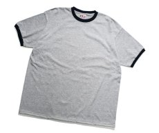 画像1: Bayside Heavy Weight Ringer T-Shirt Dark Ash/Navy ベイサイド (1)