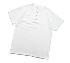 画像1: Cal Cru 3Button S/S Henley T-Shirt White カルクルー (1)