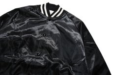 画像2: Deadstock Active Generation Satin Varsity Jacket Black made in USA (2)