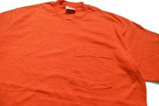 画像2: Used Trend Basics Blank S/S Pocket Tee Orange made in USA (2)