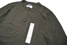 画像3: St John's Bay Henley Neck Thermal Long Sleeve Shirt Olive (3)