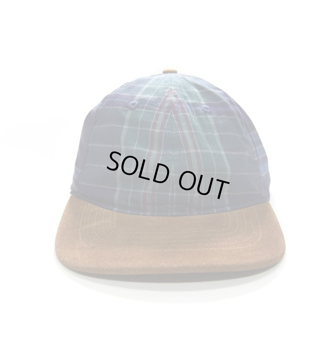 画像1: J.Crew Plaid Baseball Cap Suede Brim Ocean Madras (1)