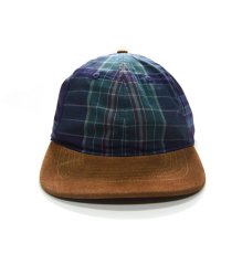 画像1: J.Crew Plaid Baseball Cap Suede Brim Ocean Madras (1)