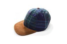 画像2: J.Crew Plaid Baseball Cap Suede Brim Ocean Madras (2)