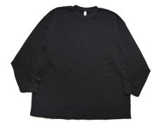 画像2: Los Angeles Apparel L/S Heavy Thermal Crew Neck Black ロサンゼルスアパレル (2)