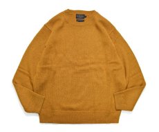 画像2: Pendleton Shetland Washable Wool Crewneck Knit Sweater Deep Gold ペンドルトン (2)