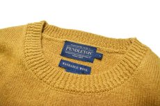 画像5: Pendleton Shetland Washable Wool Crewneck Knit Sweater Deep Gold ペンドルトン (5)