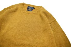画像3: Pendleton Shetland Washable Wool Crewneck Knit Sweater Deep Gold ペンドルトン (3)