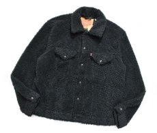 画像1: Levi's Cozy Vintage Relaxed Fit Sherpa Trucker Jacket Black リーバイス (1)