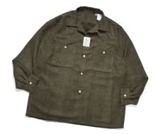 画像1: 【SALE】A.R.P. GABANARO™ Collection Suede Loop Collar Shirt Olive (1)