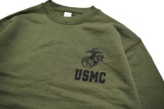 画像3: Deadstock USMC Sweat Shirt Olive (3)