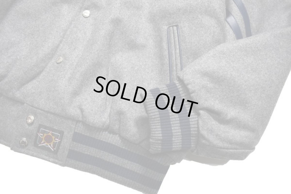 画像3: Deadstock JH Design Melton Varsity Jacket Grey "New York Yankees" made in USA (3)