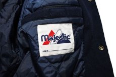 画像6: Used Majestic Melton/Leather Varsity Jacket Navy/Cream "New York Yankees" (6)