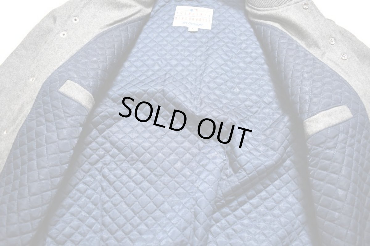 画像5: Deadstock JH Design Melton Varsity Jacket Grey "New York Yankees" made in USA (5)