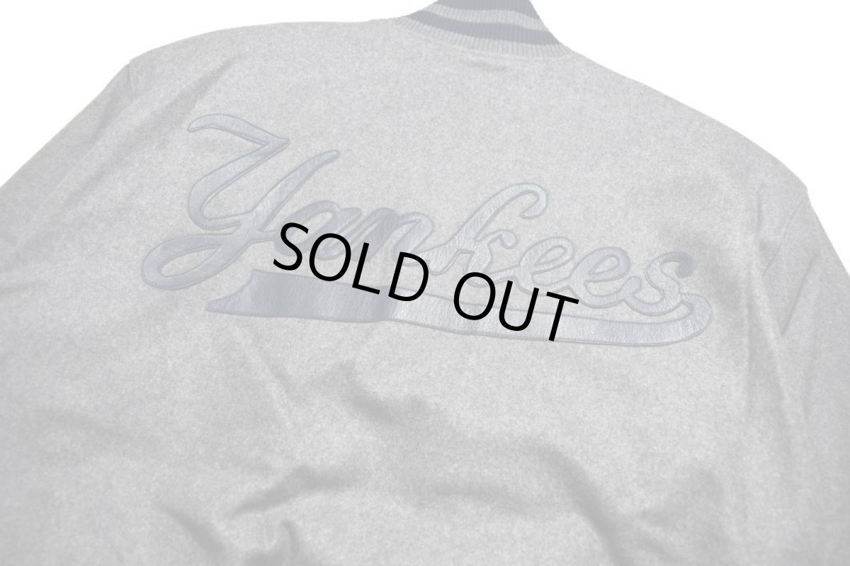 画像6: Deadstock JH Design Melton Varsity Jacket Grey "New York Yankees" made in USA (6)