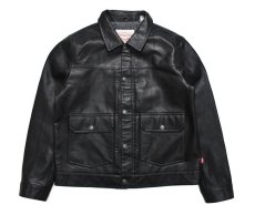 画像1: Levi's Faux Leather Type2 Trucker Jacket Black リーバイス (1)