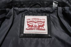 画像4: Levi's Faux Leather Type2 Trucker Jacket Black リーバイス (4)