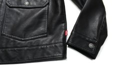 画像3: Levi's Faux Leather Type2 Trucker Jacket Black リーバイス (3)