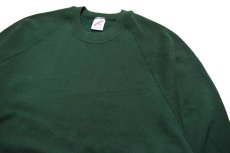 画像2: Used Jerzees Raglan Sleeves Blank Sweat Shirt Green made in USA (2)
