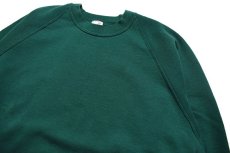 画像2: Used Jerzees Raglan Sleeves Blank Sweat Shirt Green made in USA (2)