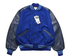 画像1: Deadstock DeLong Melton/Leather Varsity Jacket Blue/Blue made in USA (1)