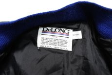 画像4: Deadstock DeLong Melton/Leather Varsity Jacket Blue/Blue made in USA (4)