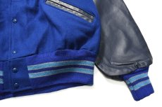 画像3: Deadstock DeLong Melton/Leather Varsity Jacket Blue/Blue made in USA (3)