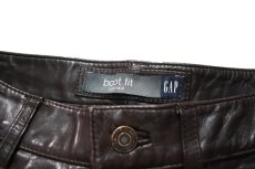 画像5: Used Gap Boot Fit Leather Pants Dark Brown (5)