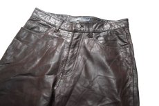 画像2: Used Gap Boot Fit Leather Pants Dark Brown (2)
