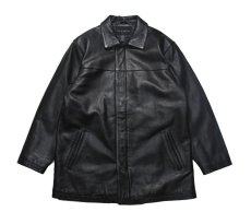 画像1: Used Croft&Barrow Leather Coat Black (1)