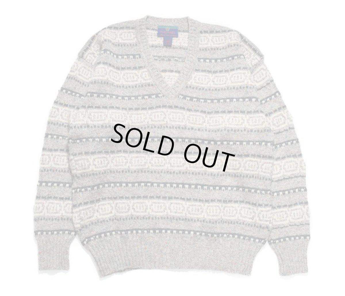 画像1: Used Wood Ward V-Neck Knit Sweater made in England (1)