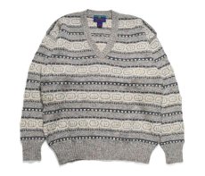 画像1: Used Wood Ward V-Neck Knit Sweater made in England (1)
