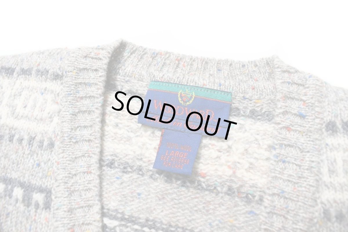 画像4: Used Wood Ward V-Neck Knit Sweater made in England (4)